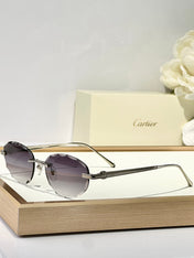 C DE RIMLESS ROUND FRAME SUNGLASSES CT0611S IN METAL