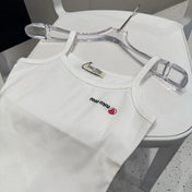 CAMISOLE 613778 IN WHITE COTTON RIBBED