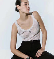 CAMISOLE 629204 IN WHITE COTTON RIBBED KNIT