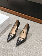 HIGH HEEL 10 CM IN BLACK CROCODILE LEATHER