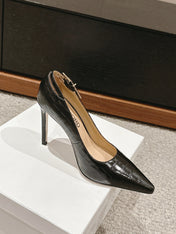 STAMPED CROCODILE LEATHER ANGELINA PUMP BLACK