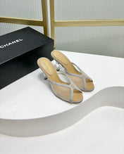 HIGH HEEL PEEP TOE IN WHITE BREATHABLE MESH