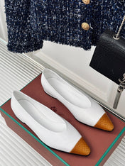 LP REBECCA BALLET FLATS WHITE WAXED LEATHER