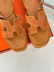 HM 25S JAM 30 HIGH-HEEL SANDAL IN TERRACOTTA ORANGE SUEDE