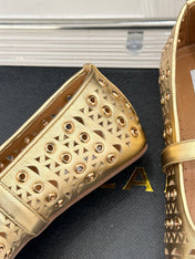 MARY JANE IN METALLIC GOLD CALFSKIN