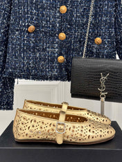 MARY JANE IN METALLIC GOLD CALFSKIN