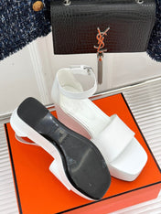 ILLUSION 35 SANDAL IN WHITE CALFSKIN
