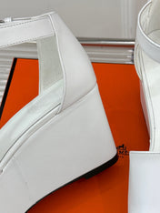 ILLUSION 35 SANDAL IN WHITE CALFSKIN