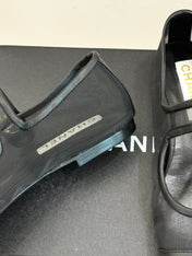 FLAT SHOES IN BLACK MESH MIX LAMBSKIN