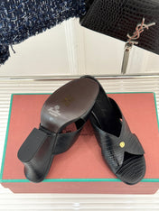 LP HIGH HEEL 25S IN BLACK LAMBSKIN SNAKE EMBOSSING