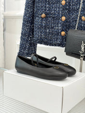 PRADA 25S SOFT PADDED BALLERINAS IN BLACK NAPPA LEATHER