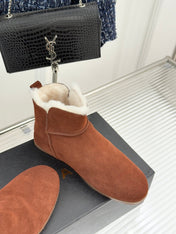 ALAIA 26S SNOW BOOTS IN BURNT BROWN SUEDE AND WOOL