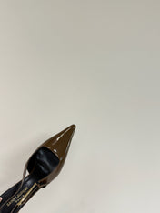 LEE SLINGBACK PUMPS 75 MM IN COFFEE BROWN PATENT CALFSKIN