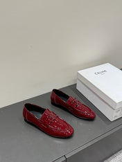 TRIOMPHE LOAFERS IN MAROON RED PATENT CALFSKIN