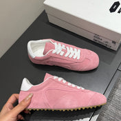 LACE-UP SNEAKER IN PINK SUEDE