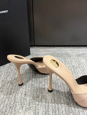 YSL HIGH HEEL 25S 100 MM IN BEIGE LAMBSKIN