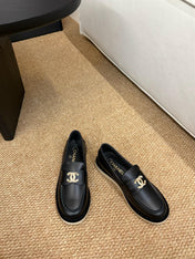 CHANEL 26S LOAFER IN BLACK CALFSKIN CC LOGO