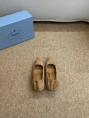 PRADA 26S POINTED TOE PUMPS 50MM IN BROWN SUEDE