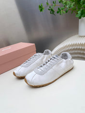 MIUMIU 26S SNEAKERS IN WHITE PLUME SATIN
