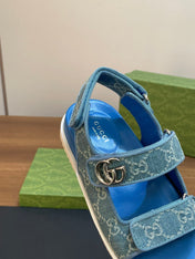 GG  SANDAL WITH DOUBLE G SKY CARO LAMBSKIN
