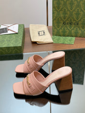 GG SIGNORIA SLIDE SANDAL PASTEL PINK DENIM