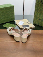 GG HORSEBIT PUMP WHITE LAMBSKIN