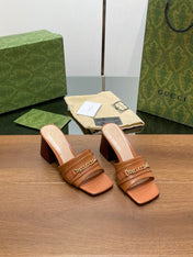 GG SIGNORIA SLIDE SANDAL CARAMEL DENIM