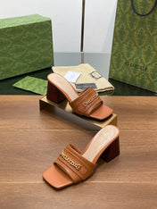 GG SIGNORIA SLIDE SANDAL CARAMEL DENIM