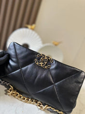 CHANEL 26S FLAP BAG 26 IN BLACK LAMBSKIN