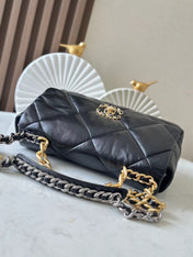 CHANEL 26S FLAP BAG 32 IN BLACK LAMBSKIN