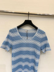 LOEWE 26S SHORT SLEEVE STRIPED KNIT TOP 524