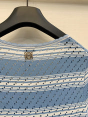 LOEWE 26S SHORT SLEEVE STRIPED KNIT TOP 524