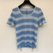 LOEWE 26S SHORT SLEEVE STRIPED KNIT TOP 524