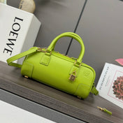 AMAZONA 23 CROPPED BAG IN PEAR GREEN SOFT GRAINED CALFSKIN