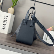 LOEWE 25S HAMMOCK BAG 20 IN CHARCOAL BLUE CALFSKIN SILVER HARDWARE