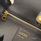 LOEWE 25S LARGE MADRID BAG 33 IN BLACK CALFSKIN GOLD HARDWARE