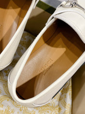 GG LOAFER WITH HORSEBIT WHITE CALFSKIN