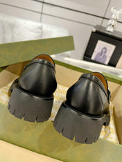 GG CRYSTAL LOAFER WITH HORSEBIT BLACK CALFSKIN