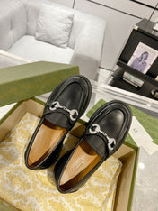 GG CRYSTAL LOAFER WITH HORSEBIT BLACK CALFSKIN