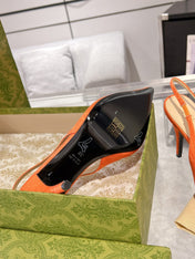 HORSEBIT SLINGBACK 105 IN ORANGE CANVAS