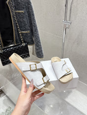 LOEWE 26S EASE SLIDE IN WHITE SUEDE