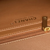 CHANEL 25S FLAP BAG 22 CM IN LIGHT BROWN CAVIAR WITH GOLD HARDWARE