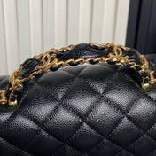 CHANEL 25S FLAP BAG 22 CM IN BLACK CAVIAR WITH GOLD HARDWARE