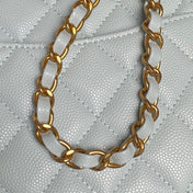 CHANEL 25S FLAP BAG 22 IN LIGHT BLUE CALFSKIN GOLD HARDWARE