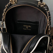 CHANEL 25S MINI BACKPACK 18 IN BLACK LAMBSKIN