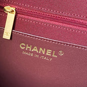 CHANEL 25S HOBO BAG 31 IN DARK RED SUEDE WITH GOLD HARDWARE