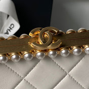 CHANEL 26S CROSSBODY BAG 20 IN WHITE LAMBSKIN