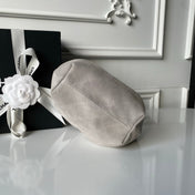 CHANEL 26S HAND BAG 24 IN LIGHT GREY BEIGE SUEDE