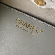 CHANEL 26S HAND BAG 32 IN LIGHT GREY BEIGE SUEDE
