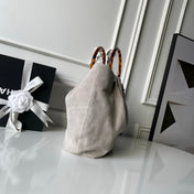 CHANEL 26S HAND BAG 32 IN LIGHT GREY BEIGE SUEDE